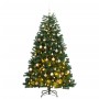 Artificial Christmas tree with hinges 150 LED and balls 150 cm by vidaXL, Christmas trees - Ref: Foro24-3210306, Price: 101,5...