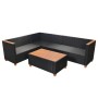 Set de muebles de jardín 4 pzas y cojines ratán sintético negro de vidaXL, Conjuntos de jardín - Ref: Foro24-43000, Precio: 5...