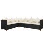 Set de muebles de jardín 4 pzas y cojines ratán sintético negro de vidaXL, Conjuntos de jardín - Ref: Foro24-43000, Precio: 5...