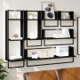 Wall shelves with 6 pieces of engineered wood and black bars by vidaXL, Shelves and shelves - Ref: Foro24-836313, Price: 86,4...