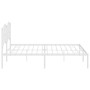 White metal bed frame with headboard 200x200 cm by vidaXL, Beds and slatted bases - Ref: Foro24-373845, Price: 107,99 €, Disc...