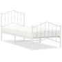 Metal bed frame with headboard and footboard white 80x200 cm by vidaXL, Beds and slatted bases - Ref: Foro24-373847, Price: 7...