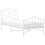 Estructura cama metal con cabecero y pie cama blanca 80x200 cm de vidaXL, Camas y somieres - Ref: Foro24-373847, Precio: 74,0...