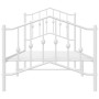 Estructura cama metal con cabecero y pie cama blanca 80x200 cm de vidaXL, Camas y somieres - Ref: Foro24-373847, Precio: 74,0...