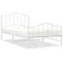 Estructura cama metal con cabecero y pie cama blanca 100x200 cm de vidaXL, Camas y somieres - Ref: Foro24-373851, Precio: 77,...