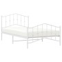 Estructura cama metal con cabecero y pie cama blanca 100x200 cm de vidaXL, Camas y somieres - Ref: Foro24-373851, Precio: 77,...