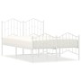 Estructura cama metal con cabecero y estribo blanco 120x190 cm de vidaXL, Camas y somieres - Ref: Foro24-373853, Precio: 102,...