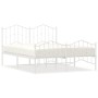 Estructura cama metal con cabecero y estribo blanco 150x200 cm de vidaXL, Camas y somieres - Ref: Foro24-373858, Precio: 121,...