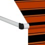 Orange and brown retractable manual awning 350 cm