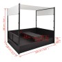 Cama de jardín con toldo ratán sintético negro 190x130 cm de vidaXL, Camas para exteriores - Ref: Foro24-42901, Precio: 494,0...