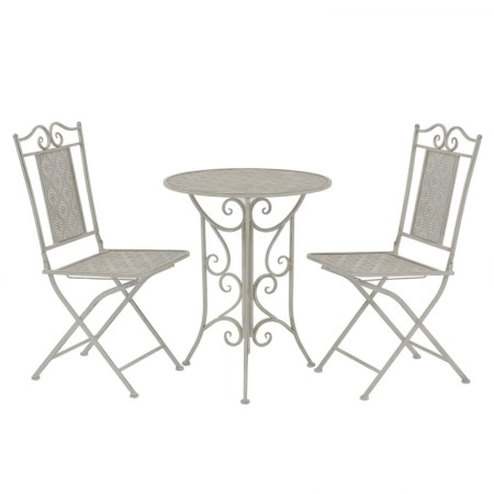 Garden bistro table and chairs 3 pieces gray steel by vidaXL, Garden sets - Ref: Foro24-43153, Price: 220,43 €, Discount: %