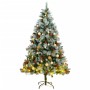 Artificial Christmas tree with hinges 300 LED and balls 210 cm by vidaXL, Christmas trees - Ref: Foro24-3210240, Price: 151,3...