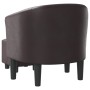 Sillón con taburete cuero sintético marrón de vidaXL, Sillones - Ref: Foro24-356465, Precio: 163,99 €, Descuento: %