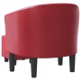 Sillón diseño de cubo con reposapiés cuero sintético rojo tinto de vidaXL, Sillones - Ref: Foro24-356467, Precio: 163,00 €, D...