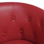 Sillón diseño de cubo con reposapiés cuero sintético rojo tinto de vidaXL, Sillones - Ref: Foro24-356467, Precio: 163,00 €, D...