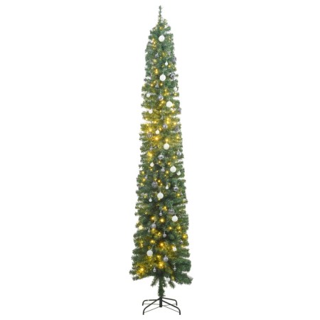 Árbol de Navidad estrecho con 300 LED y bolas 270 cm de vidaXL, Arboles de navidad - Ref: Foro24-3210242, Precio: 74,61 €, De...