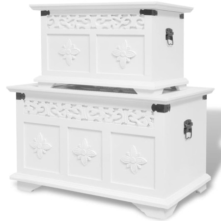 Set de baúles de almacenamiento 2 unidades blanco de vidaXL, Baúles de almacenamiento - Ref: Foro24-244360, Precio: 144,76 €,...