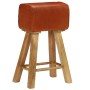 Kitchen stools 2 pcs genuine leather and solid mango wood by vidaXL, Kitchen stools - Ref: Foro24-246685, Price: 239,91 €, Di...