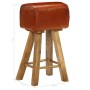 Kitchen stools 2 pcs genuine leather and solid mango wood by vidaXL, Kitchen stools - Ref: Foro24-246685, Price: 239,91 €, Di...