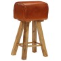 Kitchen stools 2 pcs genuine leather and solid mango wood by vidaXL, Kitchen stools - Ref: Foro24-246685, Price: 239,91 €, Di...