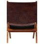 Brown Genuine Leather Folding Relaxation Chair by vidaXL, Folding stools and chairs - Ref: Foro24-246363, Price: 209,69 €, Di...