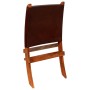 Brown Genuine Leather Folding Relaxation Chair by vidaXL, Folding stools and chairs - Ref: Foro24-246363, Price: 209,69 €, Di...