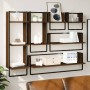 Wall shelves with bars 6 pcs oak brown engineered wood by vidaXL, Shelves and shelves - Ref: Foro24-836317, Price: 72,21 €, D...