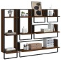 Wall shelves with bars 6 pcs oak brown engineered wood by vidaXL, Shelves and shelves - Ref: Foro24-836317, Price: 72,21 €, D...