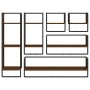 Wall shelves with bars 6 pcs oak brown engineered wood by vidaXL, Shelves and shelves - Ref: Foro24-836317, Price: 72,21 €, D...