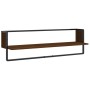 Wall shelves with bars 6 pcs oak brown engineered wood by vidaXL, Shelves and shelves - Ref: Foro24-836317, Price: 72,21 €, D...