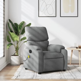 Sillón reclinable de masaje de tela gris claro de vidaXL, Sillones - Ref: Foro24-373422, Precio: 212,11 €, Descuento: %