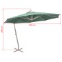 Hanging umbrella with aluminum pole 350 cm green by vidaXL, Umbrellas - Ref: Foro24-42971, Price: 441,38 €, Discount: %