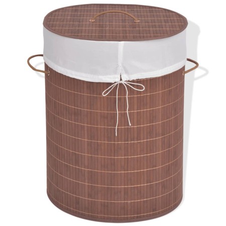 Brown Oval Bamboo Laundry Basket by vidaXL, Laundry baskets - Ref: Foro24-245580, Price: 35,22 €, Discount: %