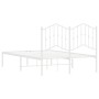 Estructura de cama de metal con cabecero blanca 120x200 cm de vidaXL, Camas y somieres - Ref: Foro24-373836, Precio: 89,92 €,...