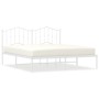 White metal bed frame with headboard 160x200 cm by vidaXL, Beds and slatted bases - Ref: Foro24-373841, Price: 104,83 €, Disc...