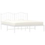 White metal bed frame with headboard 160x200 cm by vidaXL, Beds and slatted bases - Ref: Foro24-373841, Price: 104,83 €, Disc...