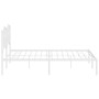 White metal bed frame with headboard 160x200 cm by vidaXL, Beds and slatted bases - Ref: Foro24-373841, Price: 104,83 €, Disc...