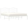 Metal bed frame with white headboard 183x213 cm by vidaXL, Beds and slatted bases - Ref: Foro24-373843, Price: 104,99 €, Disc...