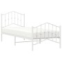 Metal bed frame with headboard and footboard white 90x190 cm by vidaXL, Beds and slatted bases - Ref: Foro24-373848, Price: 6...