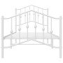 Metal bed frame with headboard and footboard white 90x190 cm by vidaXL, Beds and slatted bases - Ref: Foro24-373848, Price: 6...