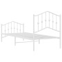 Estructura cama metal con cabecero y pie cama blanca 90x190 cm de vidaXL, Camas y somieres - Ref: Foro24-373848, Precio: 66,6...