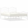 Estructura cama metal con cabecero y estribo blanco 135x190 cm de vidaXL, Camas y somieres - Ref: Foro24-373855, Precio: 108,...