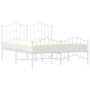 Estructura cama metal con cabecero y estribo blanco 135x190 cm de vidaXL, Camas y somieres - Ref: Foro24-373855, Precio: 108,...