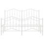 Metal bed frame with headboard and white footboard 135x190 cm by vidaXL, Beds and slatted bases - Ref: Foro24-373855, Price: ...