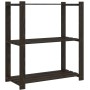 3-tier shelving solid black pine wood 80x38x90 cm by vidaXL, Industrial shelving - Ref: Foro24-373408, Price: 44,59 €, Discou...