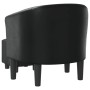 Sillón con taburete cuero sintético negro de vidaXL, Sillones - Ref: Foro24-356463, Precio: 164,71 €, Descuento: %