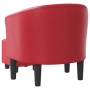 Sillón con taburete cuero sintético rojo de vidaXL, Sillones - Ref: Foro24-356468, Precio: 178,87 €, Descuento: %