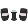 Garden table and 3-piece chair set with black poly rattan cushions. by vidaXL, Garden sets - Ref: Foro24-43112, Price: 254,25...