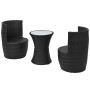 Set Gartentisch und Stühle 3-teilig und Kissen Polyrattan schwarz von vidaXL, Gartensets - Ref: Foro24-43112, Preis: 254,25 €...