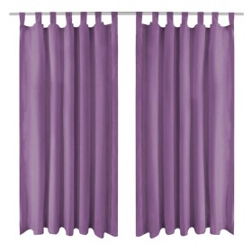 Cortinas de micro-raso con bucles 2 unidades 140x245 cm lila de vidaXL, Cortinas y visillos - Ref: Foro24-132227, Precio: 26,...